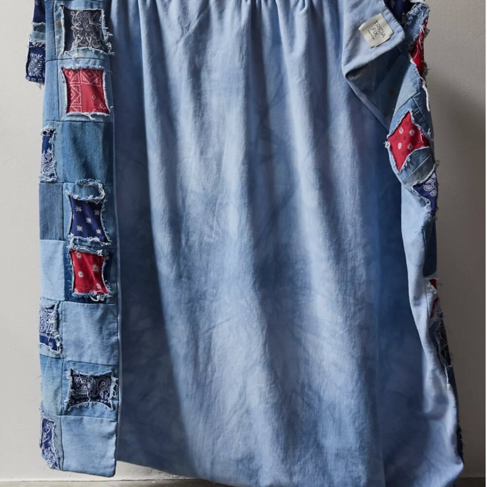 FP x Tricia Fix Denim Patchwork Blanket - Picture 2 of 3